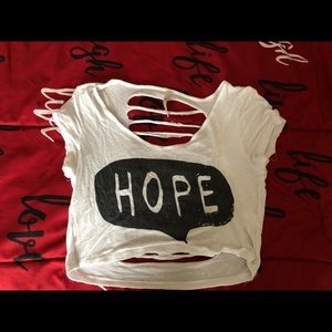 Ripped Back “Hope” Crop Top